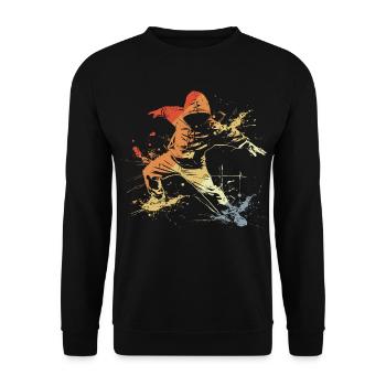 Breakdancer Vintage Look - Sweat-shirt Unisexe - noir - Devant - Alina (178cm) & Michal (187cm)
