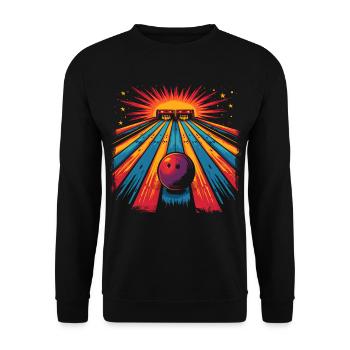 Bowling Cartoon Look - Unisex Pullover - Schwarz - Vorne - Alina (178cm) & Michal (187cm)