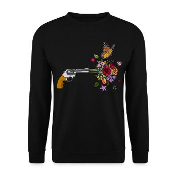 Eine Waffe für den Frieden - Unisex Pullover - Schwarz - Vorne - Alina (178cm) & Michal (187cm)