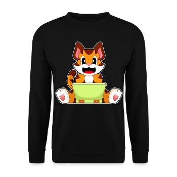 Tiger Laptop - Unisex Sweatshirt - black - Front - Alina (178cm) & Michal (187cm)