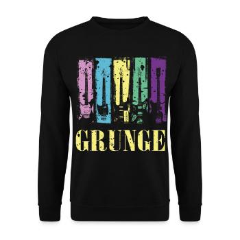 Grunge Guitar Color Pop Rock Vintage Style - Unisex Sweatshirt - black - Front - Alina (178cm) & Michal (187cm)