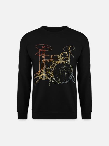 Schlagzeug Vintage Look - Unisex Pullover - Schwarz