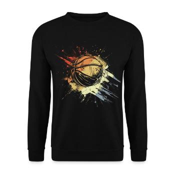 Basketball Ball Retro - Unisex Pullover - Schwarz - Vorne - Alina (178cm) & Michal (187cm)