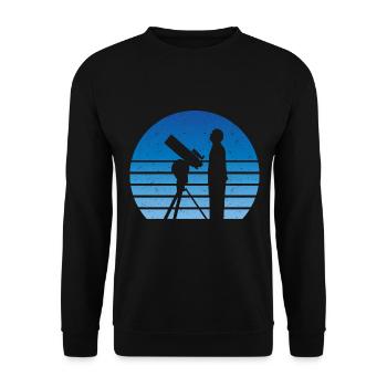 Astronome télescope rétro Vintage Outer Space étoiles - Sweat-shirt Unisexe - noir - Devant - Alina (178cm) & Michal (187cm)