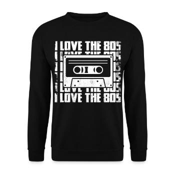 Ich liebe die 80er - Unisex Pullover - Schwarz - Vorne - Alina (178cm) & Michal (187cm)