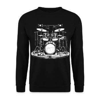 Schlagzeug - Unisex Pullover - Schwarz - Vorne - Alina (178cm) & Michal (187cm)