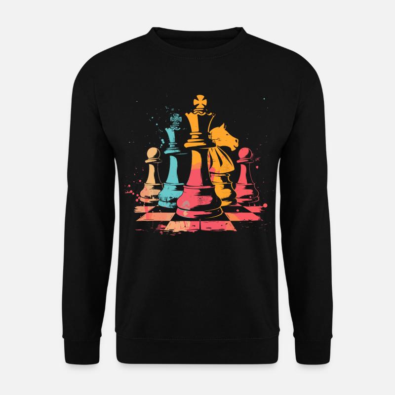 Schachfiguren Retrowave - Unisex Pullover - Schwarz
