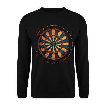 Dartscheibe Zeichnung - Unisex Pullover - Schwarz - Vorne - Alina (178cm) & Michal (187cm)