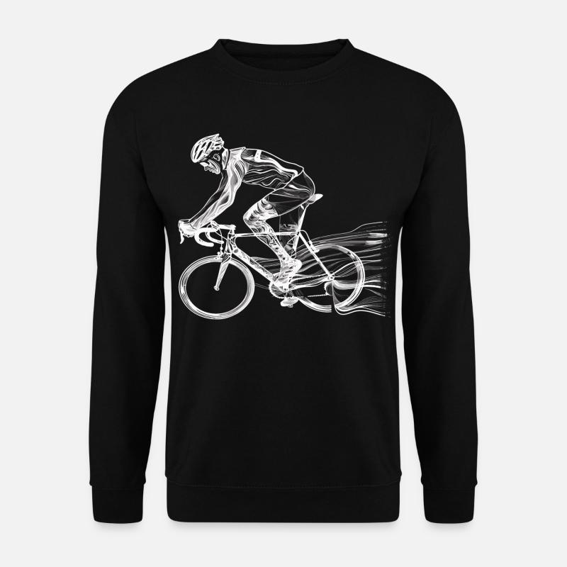 Fahrradfahrer Skizze - Unisex Pullover - Schwarz