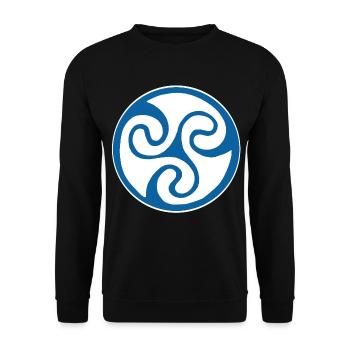 Blaues keltisches Symbol - Unisex Pullover - Schwarz - Vorne - Alina (178cm) & Michal (187cm)