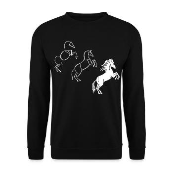 Dessine-moi un cheval blanc - Sweat-shirt Unisexe - noir - Devant - Alina (178cm) & Michal (187cm)