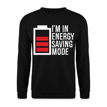 I'm in energy saving mode - Unisex Sweatshirt - black - Front - Alina (178cm) & Michal (187cm)