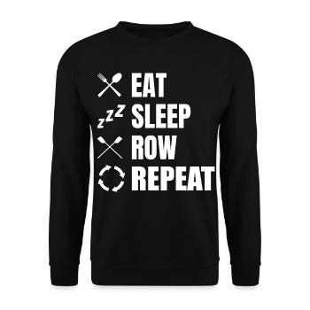 Eat Sleep Row Repeat - Unisex Pullover - Schwarz - Vorne - Alina (178cm) & Michal (187cm)