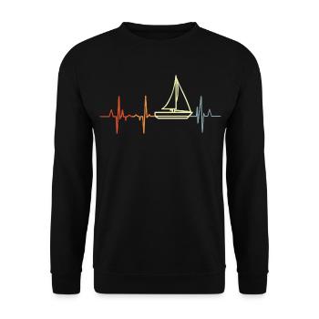 Ich liebe Segeln - Unisex Pullover - Schwarz - Vorne - Alina (178cm) & Michal (187cm)