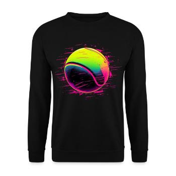 Balle de tennis style synthwave - Sweat-shirt Unisexe - noir - Devant - Alina (178cm) & Michal (187cm)