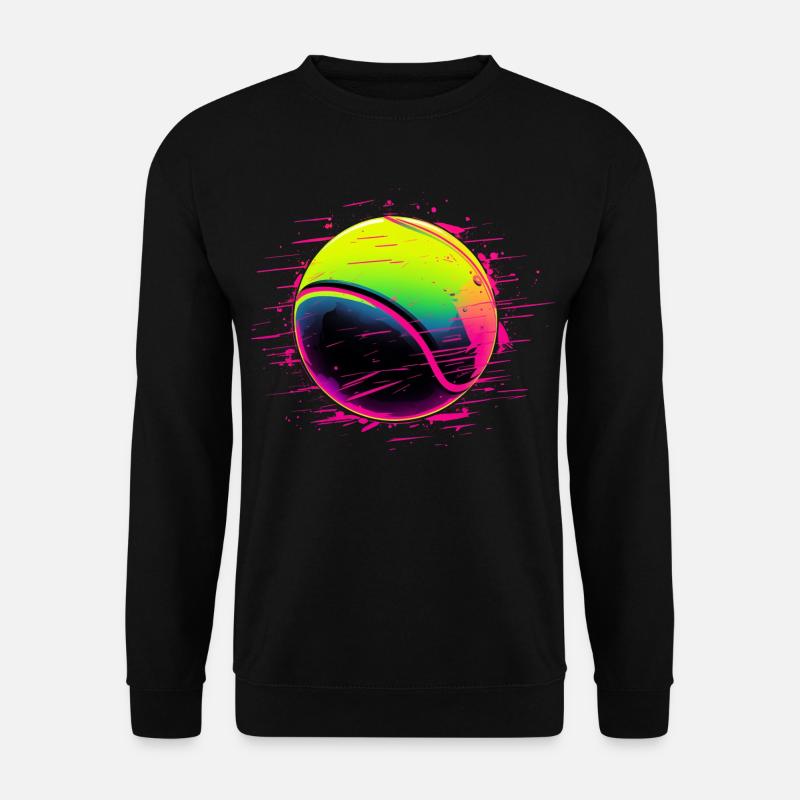Tennis Ball Synthwave Style - Unisex Sweatshirt - black