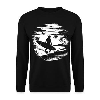 Surfer Drawing - Unisex Sweatshirt - black - Front - Alina (178cm) & Michal (187cm)