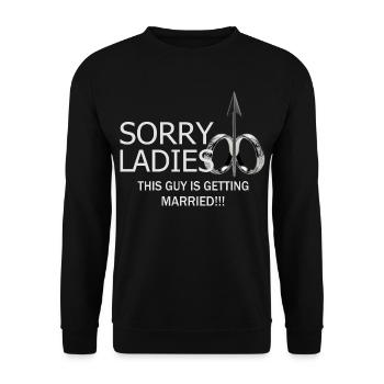 Man will marry - Unisex Sweatshirt - black - Front - Alina (178cm) & Michal (187cm)