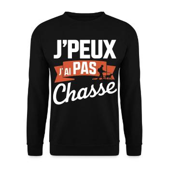 J peux pas j ai Chasse - Sweat-shirt Unisexe - noir - Devant - Alina (178cm) & Michal (187cm)