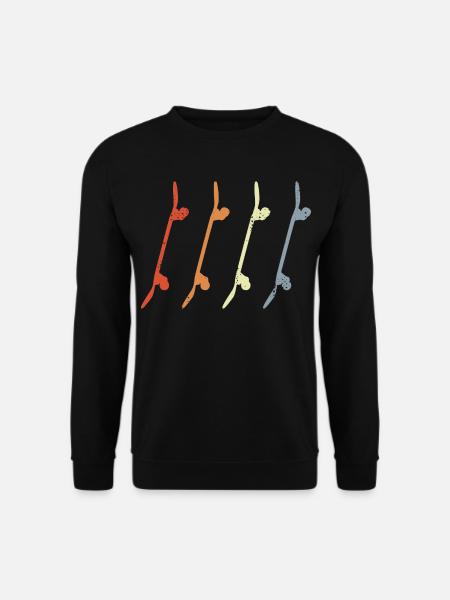 Skateboards Retro Look - Unisex Pullover - Schwarz