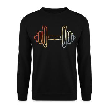 Fitness Dumbbell Sketch - Unisex Sweatshirt - black - Front - Alina (178cm) & Michal (187cm)