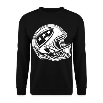 Football Helm - Unisex Pullover - Schwarz - Vorne - Alina (178cm) & Michal (187cm)