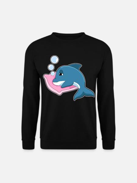 Dolphin Sleeping Pillow - Unisex Sweatshirt - black