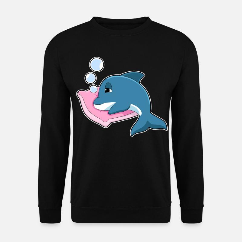 Dolphin Sleeping Pillow - Unisex Sweatshirt - black