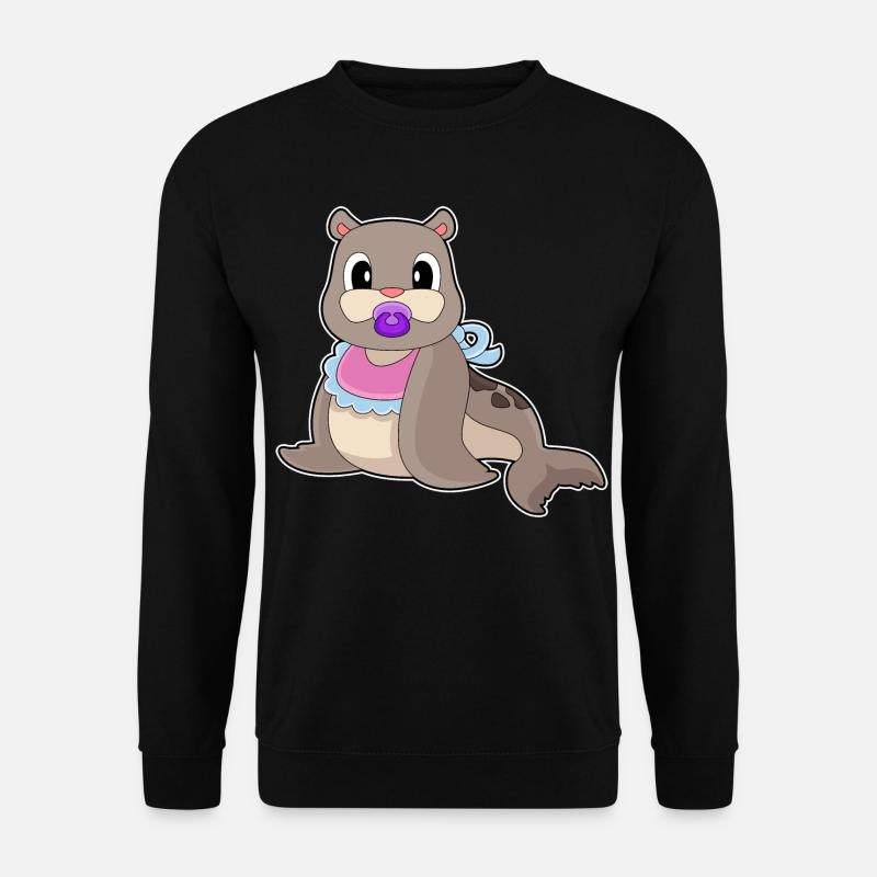 Seehund Baby Schnuller - Unisex Pullover - Schwarz