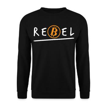 Bitcoin Rebel Crypto BTC - Unisex Sweatshirt - black - Front - Alina (178cm) & Michal (187cm)
