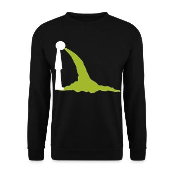 Trinkmotiv - Zum Kotzen - Eskalation und Absturz - Unisex Pullover - Schwarz - Vorne - Alina (178cm) & Michal (187cm)