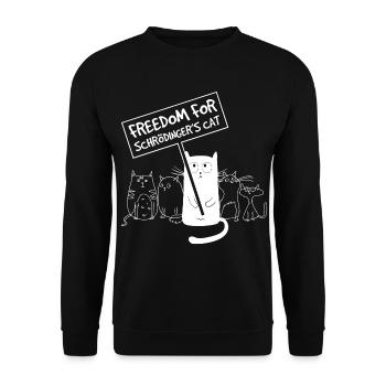 Liberté pour le chat de Schrödinger Funny Nerd Meme - Sweat-shirt Unisexe - noir - Devant - Alina (178cm) & Michal (187cm)