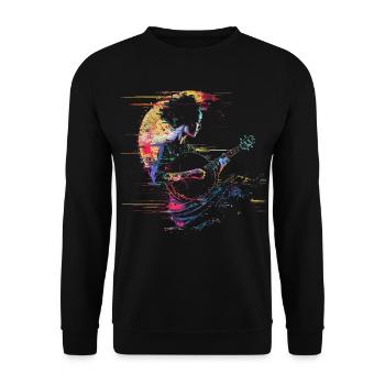 Banjo Player Graphics - Unisex Sweatshirt - black - Front - Alina (178cm) & Michal (187cm)