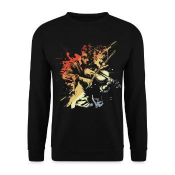 Retro Violin Player - Unisex Sweatshirt - black - Front - Alina (178cm) & Michal (187cm)