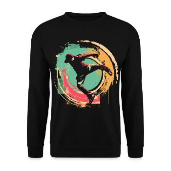 Oldschool B-Boy - Unisex Pullover - Schwarz - Vorne - Alina (178cm) & Michal (187cm)