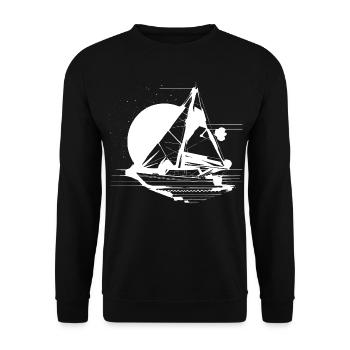 Segelboot Skizze - Unisex Pullover - Schwarz - Vorne - Alina (178cm) & Michal (187cm)
