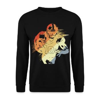 Vintage American Footballspieler - Unisex Pullover - Schwarz - Vorne - Alina (178cm) & Michal (187cm)