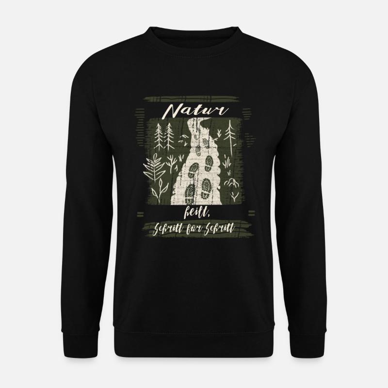 Nature heals step by step - motivation - Unisex Sweatshirt - black