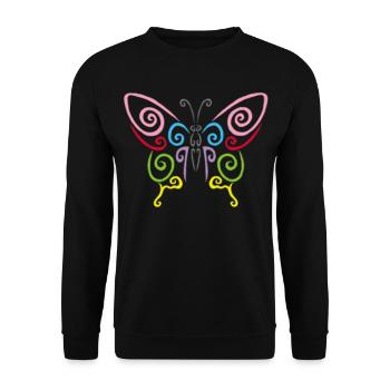Symbole d'un papillon multicolore - Sweat-shirt Unisexe - noir - Devant - Alina (178cm) & Michal (187cm)