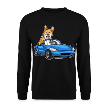 Corgi Car - Unisex Sweatshirt - black - Front - Alina (178cm) & Michal (187cm)