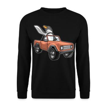 Penguin Car - Unisex Sweatshirt - black - Front - Alina (178cm) & Michal (187cm)