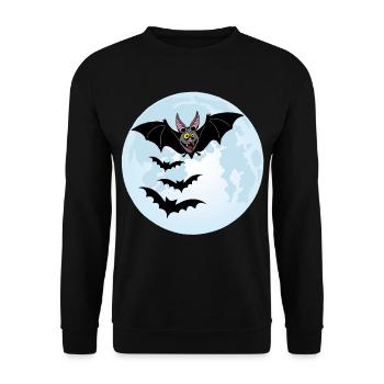 Fledermäuse, Vampire und der Mond - Unisex Pullover - Schwarz - Vorne - Alina (178cm) & Michal (187cm)