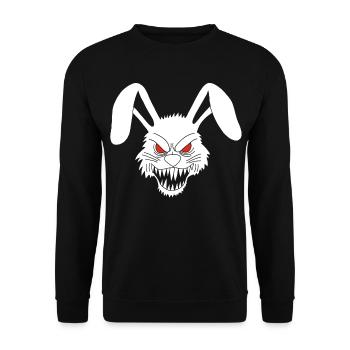 Demonic White Rabbit - Unisex Sweatshirt - black - Front - Alina (178cm) & Michal (187cm)
