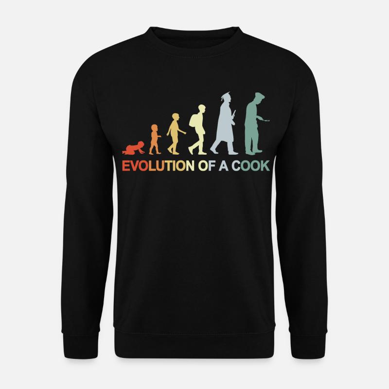 Evolution Of A Cook - Unisex Sweatshirt - black