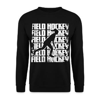 Lustiger Feldhockeyspieler - Unisex Pullover - Schwarz - Vorne - Alina (178cm) & Michal (187cm)