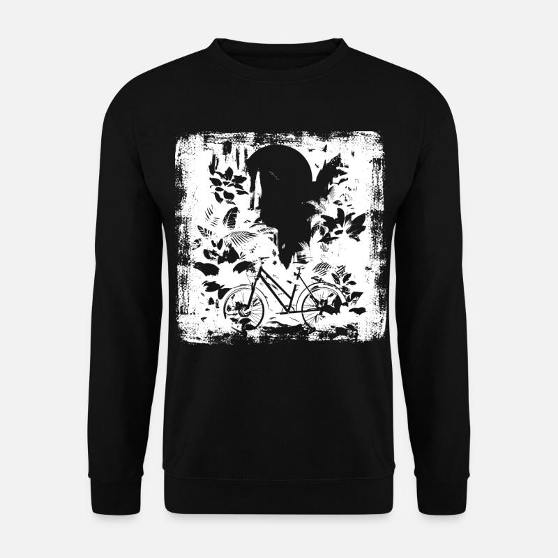 Fahrradfahrer Zeichnung - Unisex Pullover - Schwarz