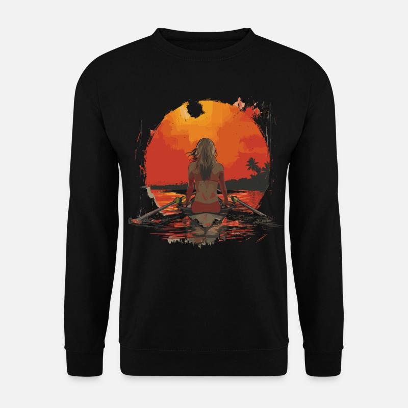 Illustration Ruderin - Unisex Pullover - Schwarz