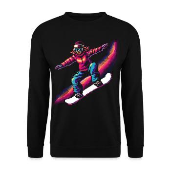 Pixel de snowboard - Sweat-shirt Unisexe - noir - Devant - Alina (178cm) & Michal (187cm)