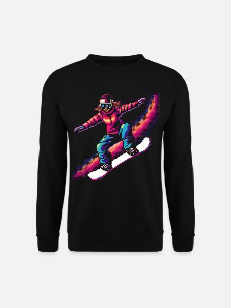 Pixel de snowboard - Sweat-shirt Unisexe - noir