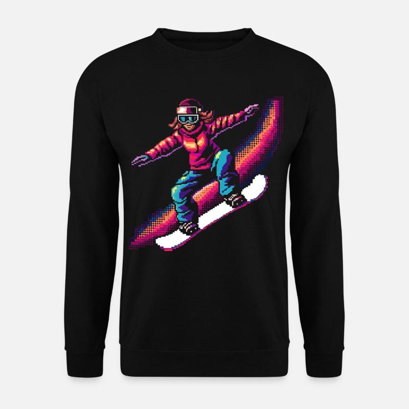 Snowboarding Pixel - Unisex Sweatshirt - black